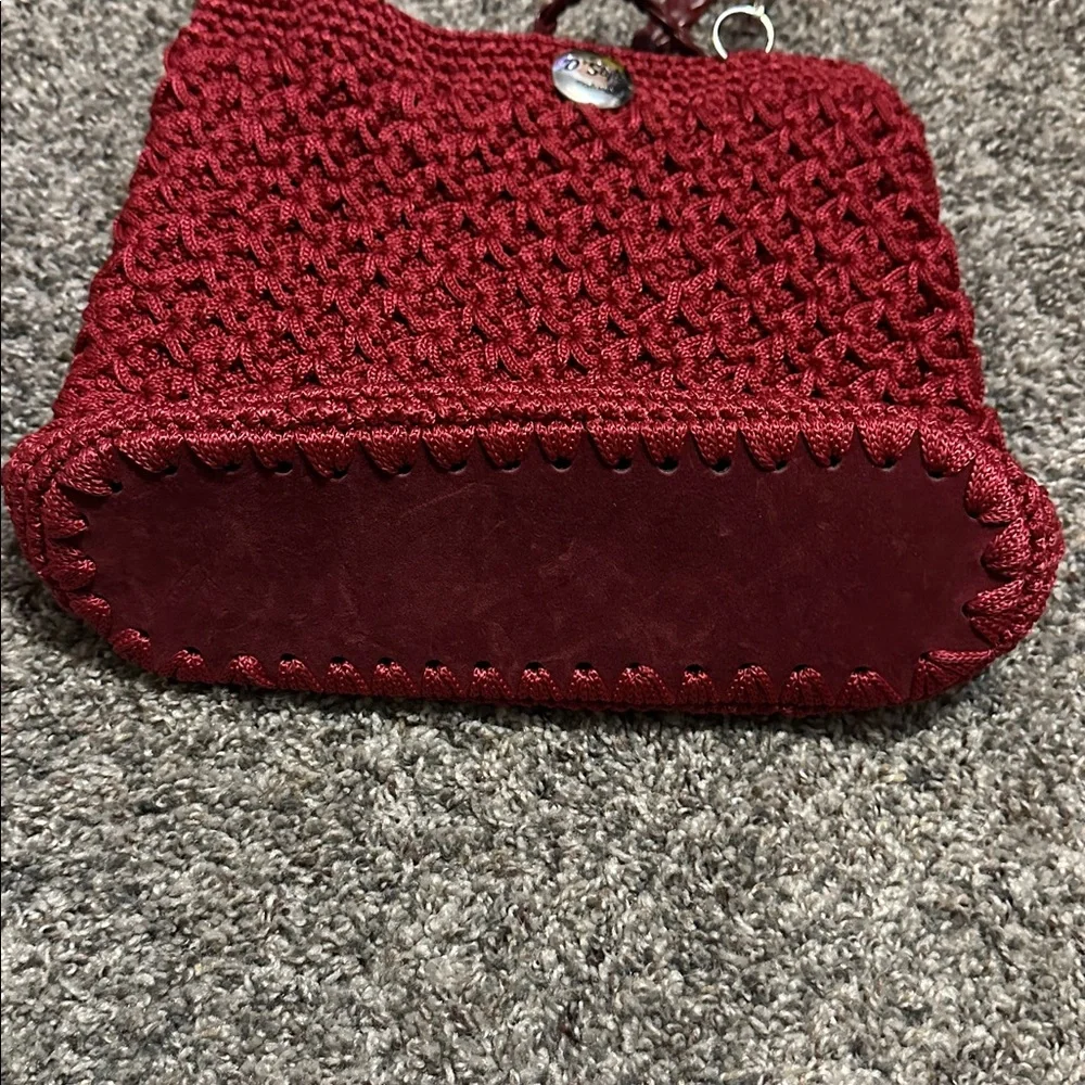 Calidad Sport D’Stylo Italian Vintage Red Macrame Purse